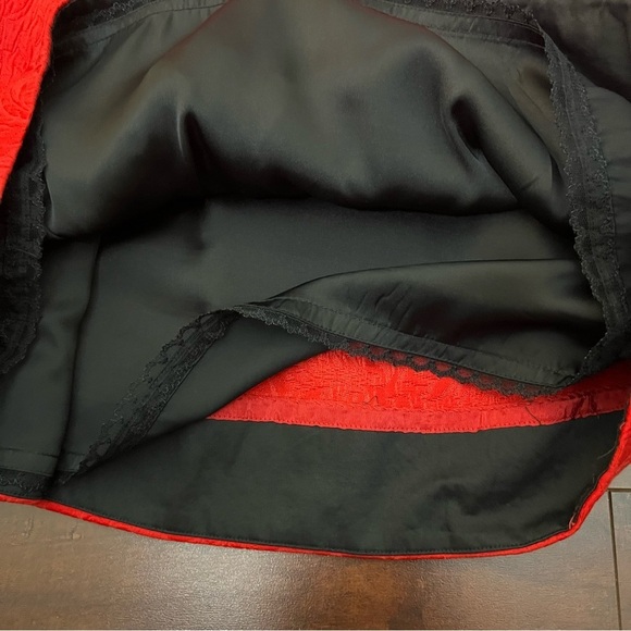 ANTHROPOLOGIE Moulinette Soeurs Red Brocade Dress Red Mini Back Cutout Size 6 - Picture 11 of 14